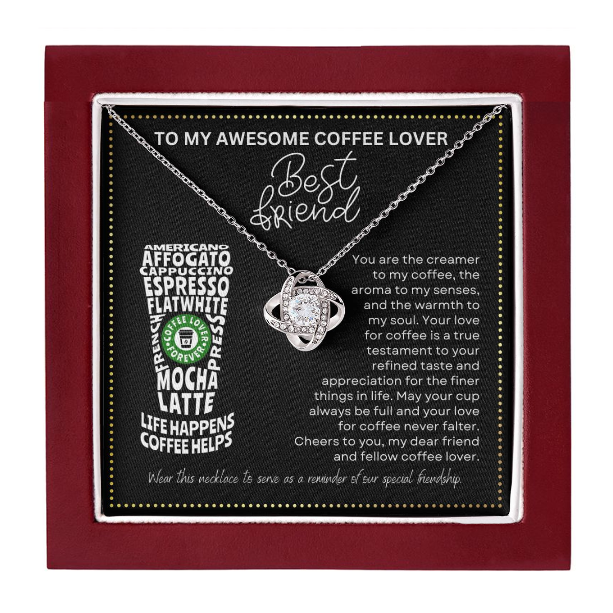 JGF Jewelry Gifts for Family No Coffee No Workee Friendship Necklace for BFF Bestie