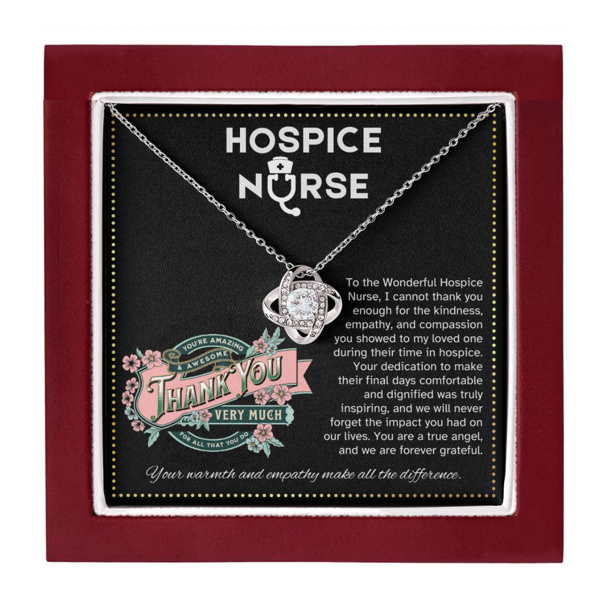 JGF Jewelry Gifts for Family | Thank You Hospice Nurse Gifts For Women