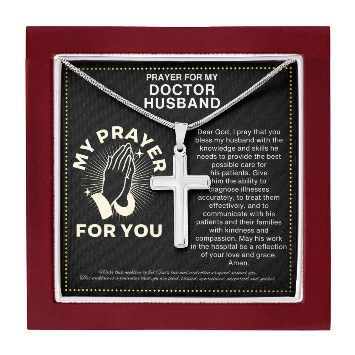 JGF Jewelry Gifts for Family Prayer For My Doctor Friend Simple Cross Necklace