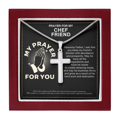 JGF Jewelry Gifts for Family Chef Cross Necklace For Men