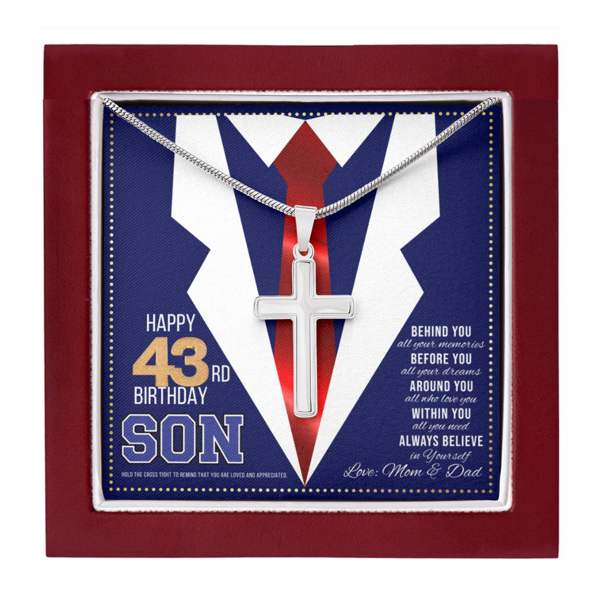 JGF Jewelry Gifts for Family Gifts For 43 Year Old Son Happy 43rd Birthday Card