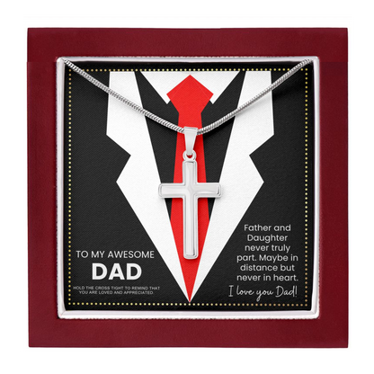 JGF Jewelry Gifts for Family Cross Necklace Silver Men Over 50 Who Have Everything 50th Birthday For Dad From Daughter
