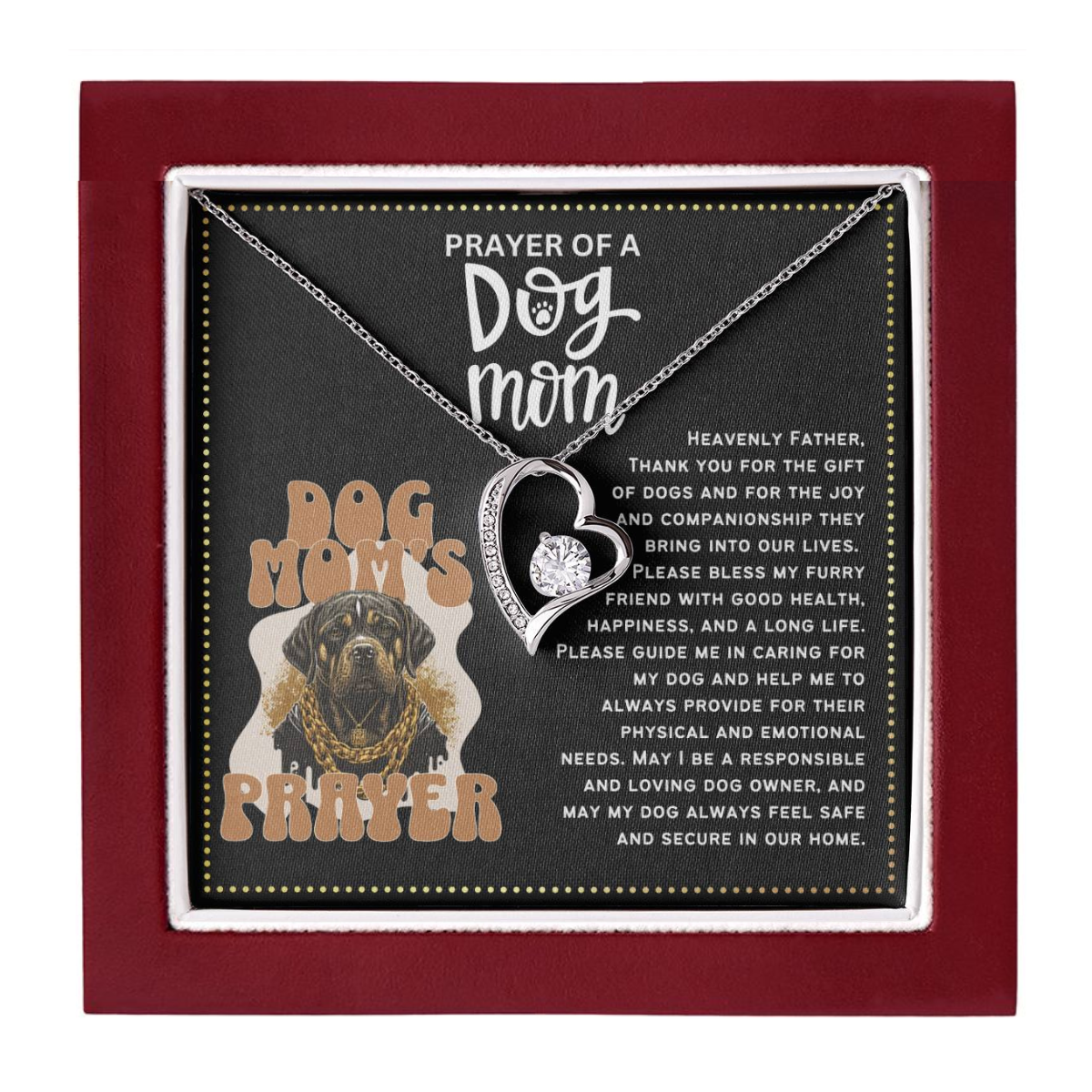 JGF Jewelry Gifts for Family Pet Dog Paw Lover Mom Gifts for Women Heart Necklace