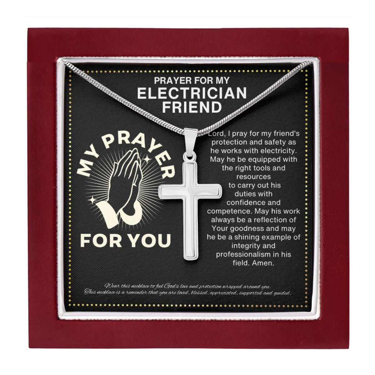 JGF Jewelry Gifts for Family Electrician Gifts For Men Journeyman