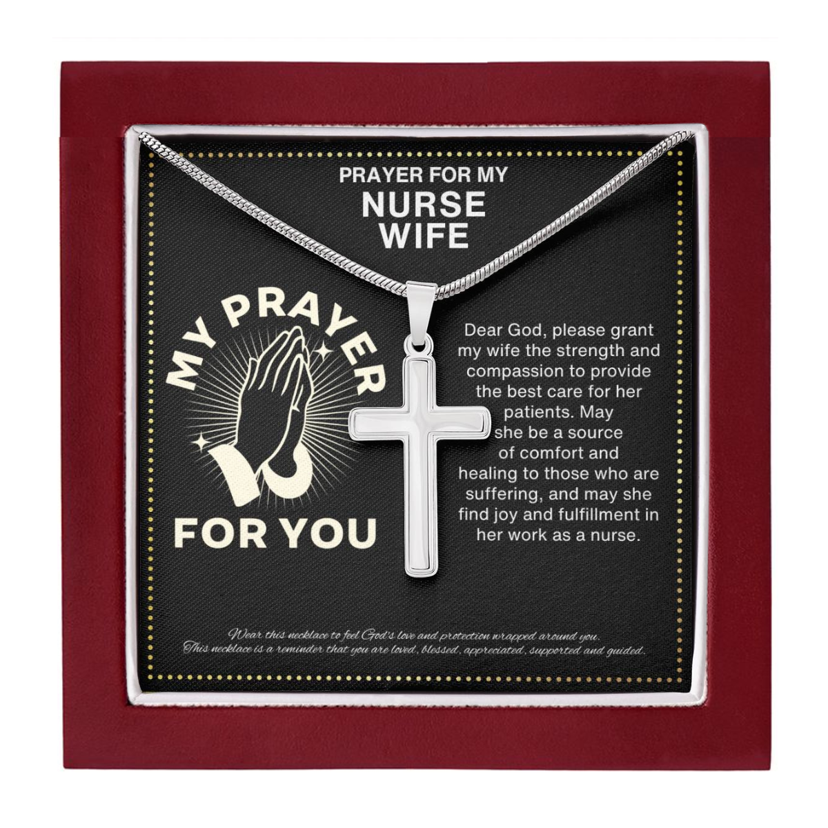 JGF Jewelry Gifts for Family My Wife Is An ER Nurse Prayer for My Wife