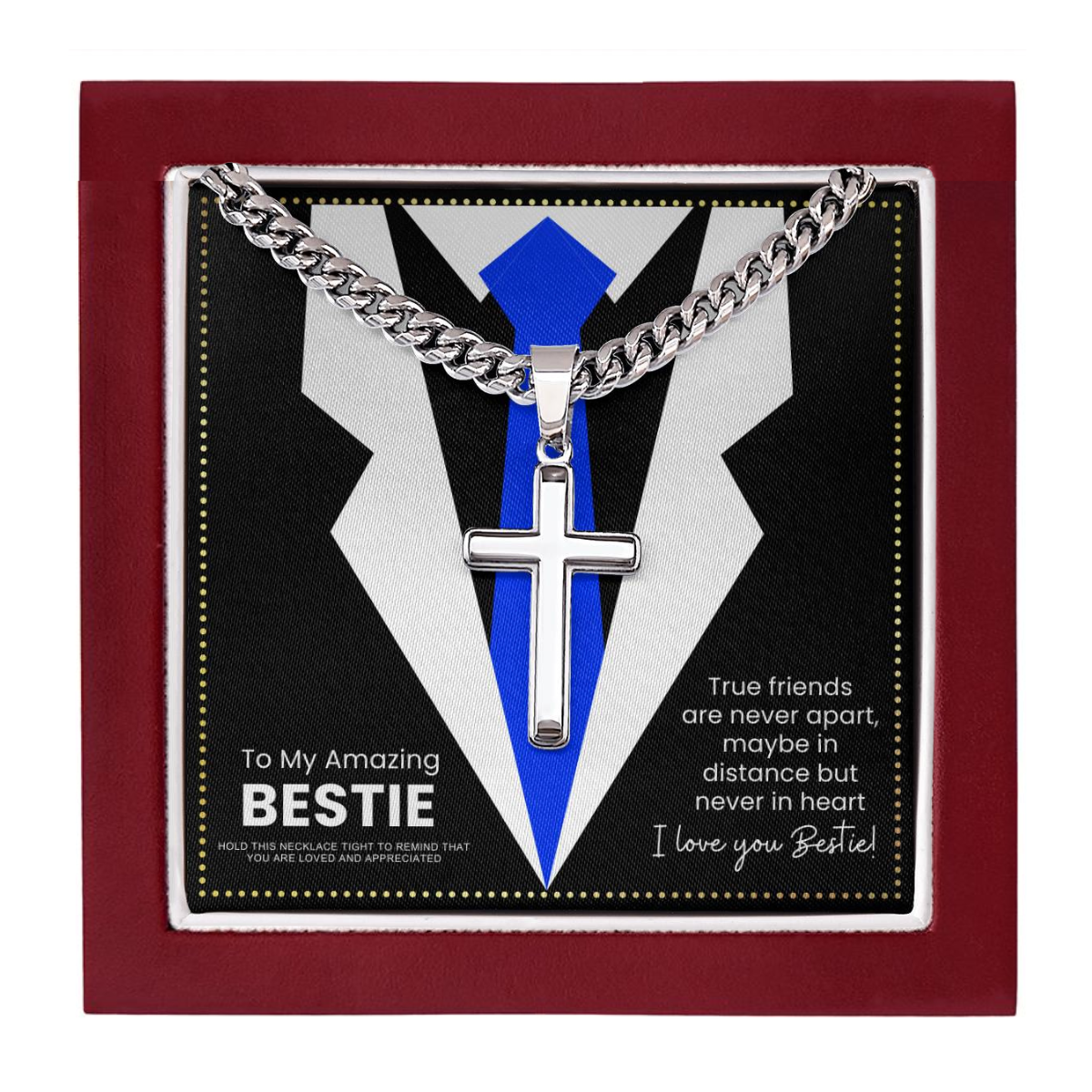 JGF Jewelry Gifts for Family Coworker Birthday Cross Necklace Sterling Silver Gifts For Men