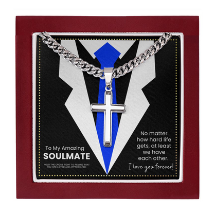 JGF Jewelry Gifts for Family Sterling Silver Cross Necklace For My Soulmate