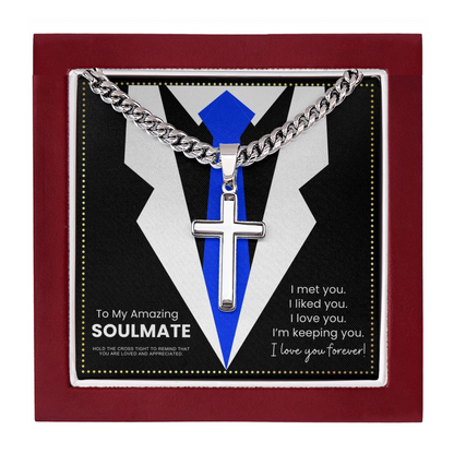 JGF Jewelry Gifts for Family To My Soulmate Necklace For Men