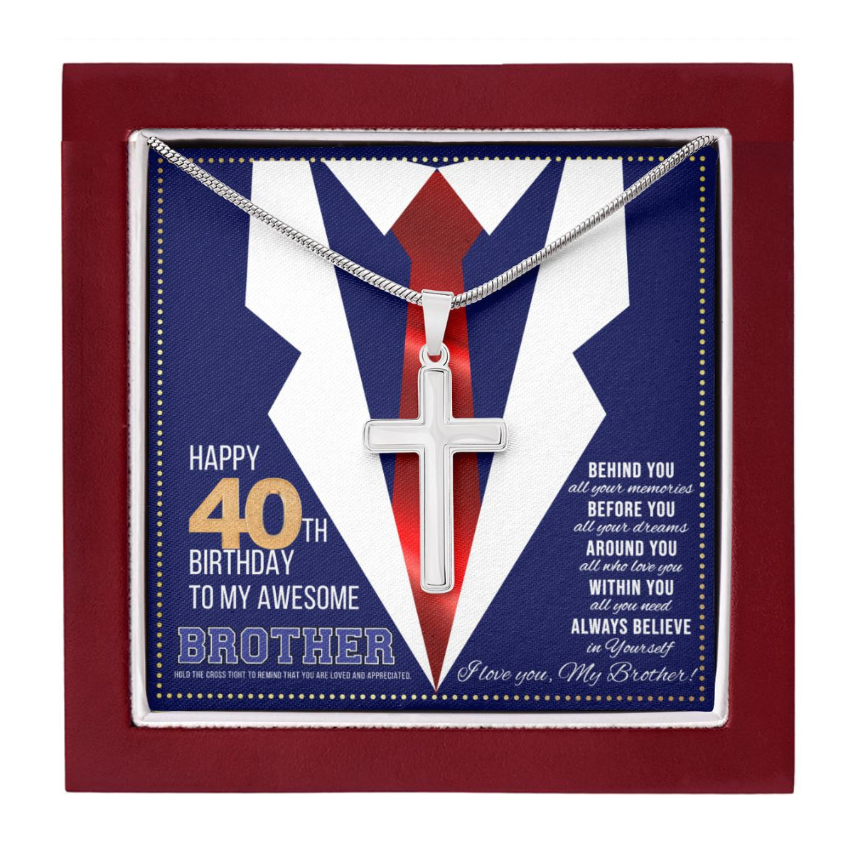 JGF Jewelry Gifts for Family Happy 40th Birthday Card Gifts For Brother From Sister Present for 40 Year Old Brother