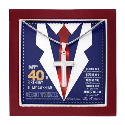 JGF Jewelry Gifts for Family Happy 40th Birthday Card Gifts For Brother From Sister Present for 40 Year Old Brother