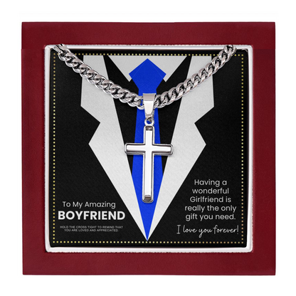 JGF Jewelry Gifts for Family To My Future Husband Silver Cross Necklace