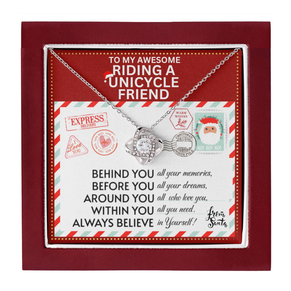 JGF Jewelry Gifts for Family Necklace Gift For A Riding Unicycle Adult Female Bestie BFF Friend