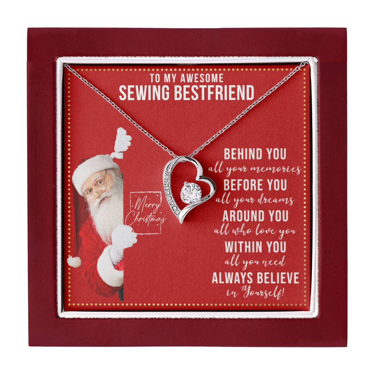 JGF Jewelry Gifts for Family To My BFF Bestie Heart Necklace For Sewing Female Friend