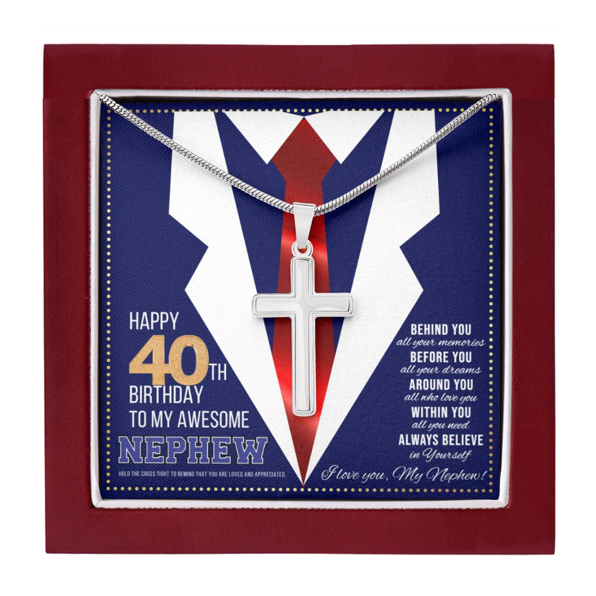 JGF Jewelry Gifts for Family Happy 40th Birthday Card Nephew Present for 40 Year Old Nephew