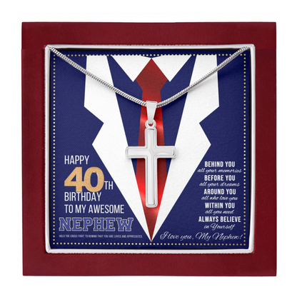 JGF Jewelry Gifts for Family Happy 40th Birthday Card Nephew Present for 40 Year Old Nephew
