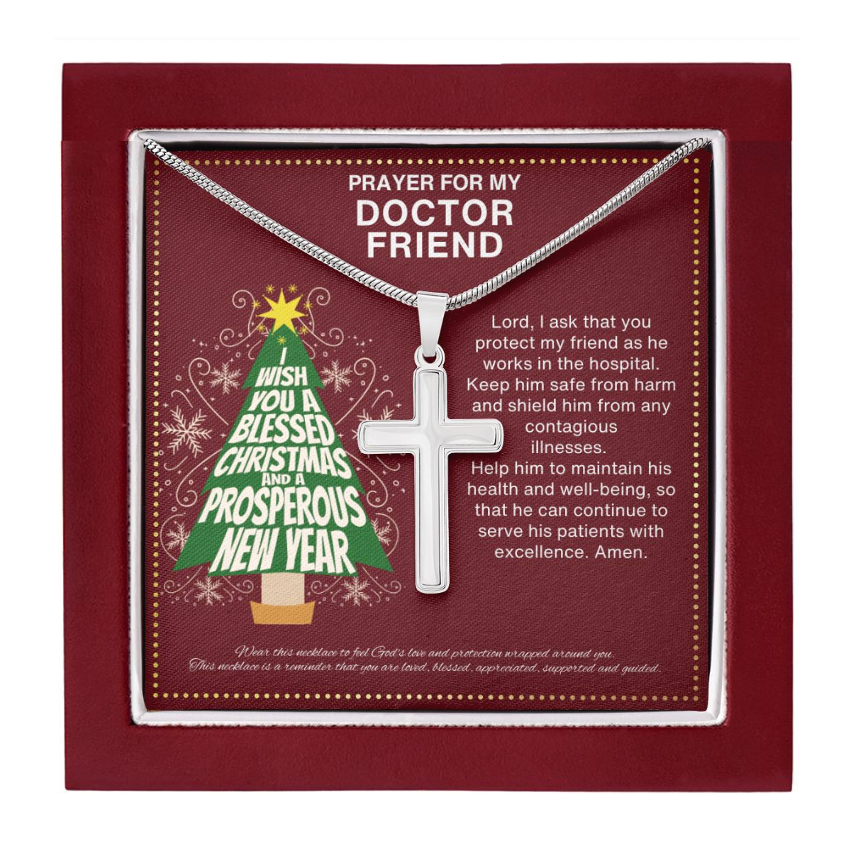 JGF Jewelry Gifts for Family Doctor Appreciation Gifts Cross Necklace For Men Sterling Silver