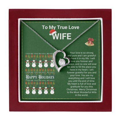 JGF Jewelry Gifts for Family Christmas Message Card For Wife Women's Silver Plated Infinity Love Heart Pendant Necklace