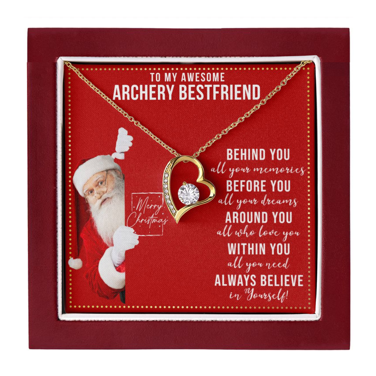 JGF Jewelry Gifts for Family Gift To My Bestie BFF Heart Necklace For Archery Female Friend Women