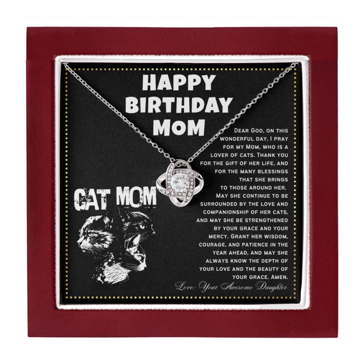 JGF Jewelry Gifts for Family I Love Cats For Cat Lovers Mom's Birthday
