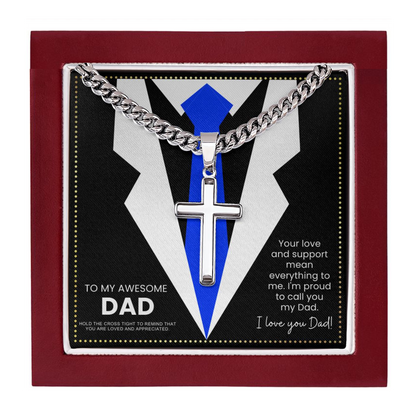 JGF Jewelry Gifts for Family Silver Cross Necklace For My Dad