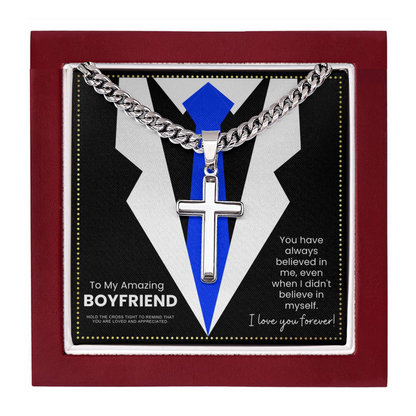 JGF Jewelry Gifts for Family Sterling Silver Cross Necklace To My Future Husband