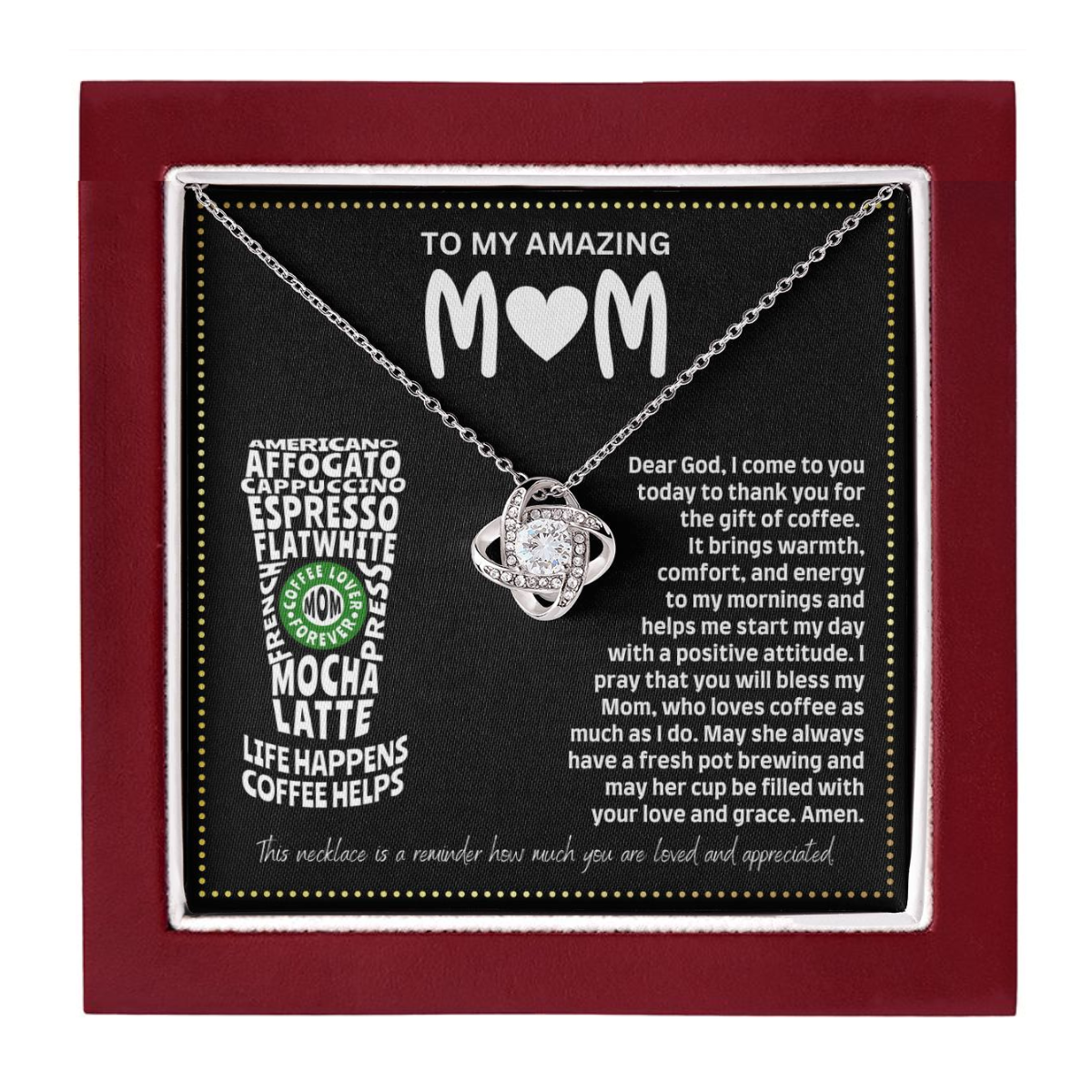 JGF Jewelry Gifts for Family Birthday Gift For Coffee Lover Mom Who Has Everything