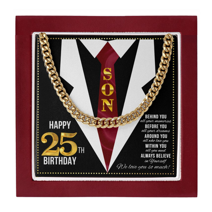 JGF Jewelry Gifts for Family Son Happy 25th Birthday Card Male Gifts Present for 25 Year Old Man
