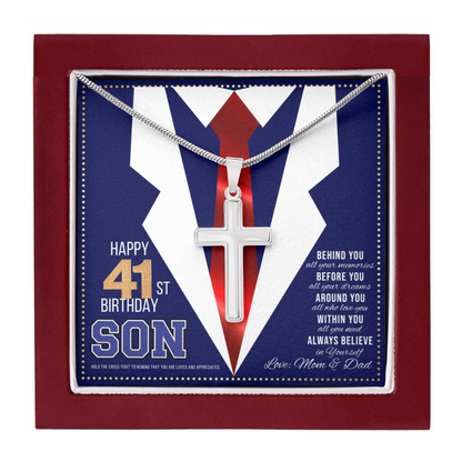 JGF Jewelry Gifts for Family Happy 41st Birthday Son Card Birthday Presents For 41 Year Old Son