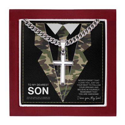 JGF Jewelry Gifts for Family Military Army Necklace For Men To My Son Necklace