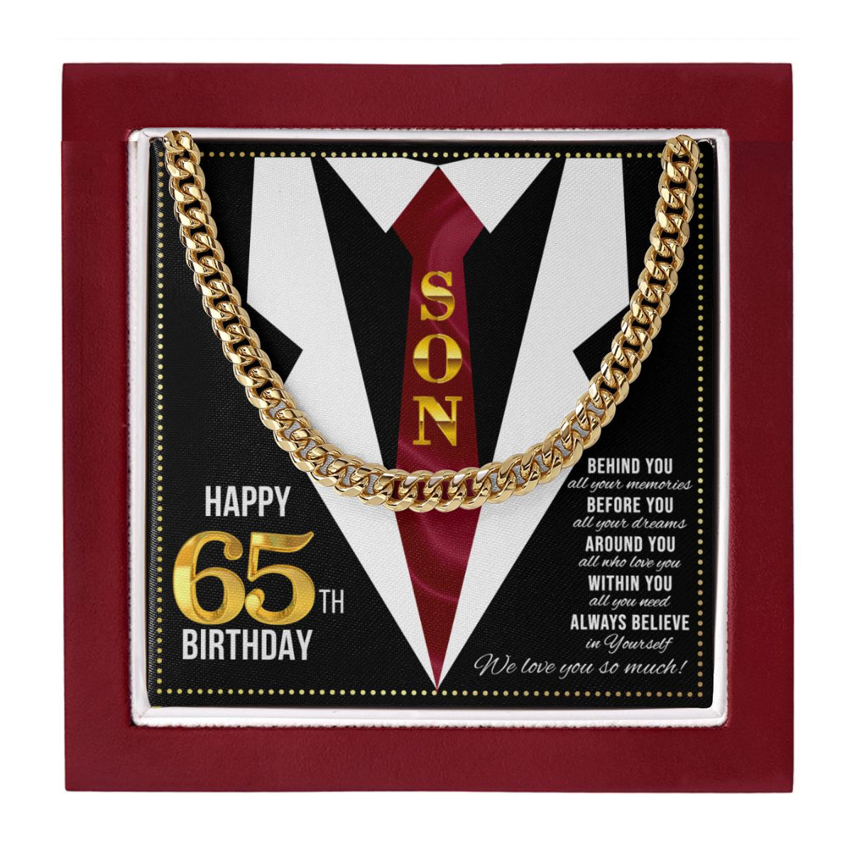 JGF Jewelry Gifts for Family Son Happy 65th Birthday Card for Men Present For 65 Year Old Man