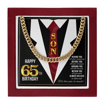 JGF Jewelry Gifts for Family Son Happy 65th Birthday Card for Men Present For 65 Year Old Man