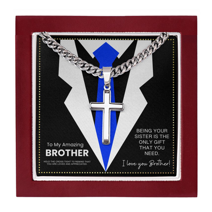 JGF Jewelry Gifts for Family Brother Stainless Steel Celtic Cross Necklace For Men