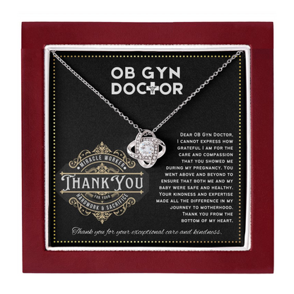 JGF Jewelry Gifts for Family |  Thank You Card For Obgyn OB/GYN Doctor Necklace For Women