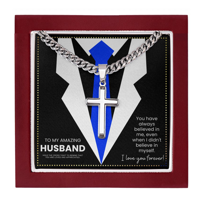 JGF Jewelry Gifts for Family Cross Necklace To My Husband On Our Wedding Day