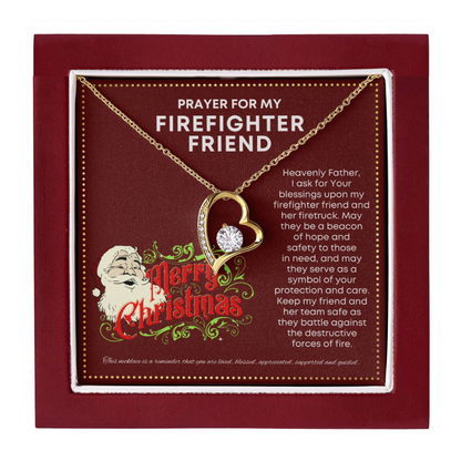 JGF Jewelry Gifts for Family My Friend Is A Firefighter Present Single Simple Heart Necklace