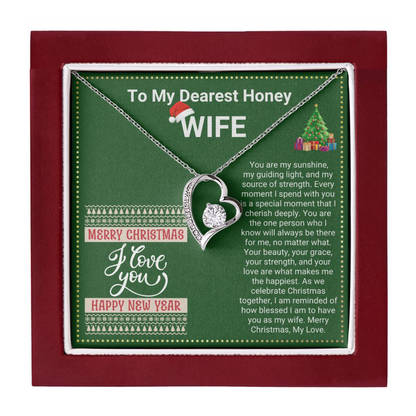 JGF Jewelry Gifts for Family Christmas Message Card For Wife Simple Heart Necklaces For Women