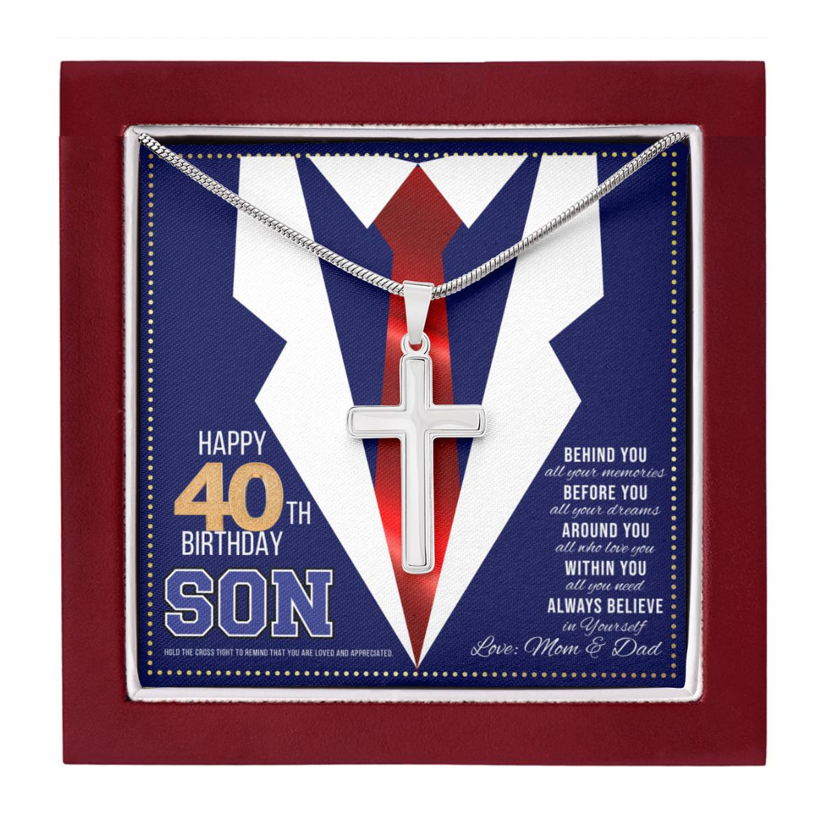 JGF Jewelry Gifts for Family Birthday Card For 40 Year Old Son 40th Birthday Card For My Son