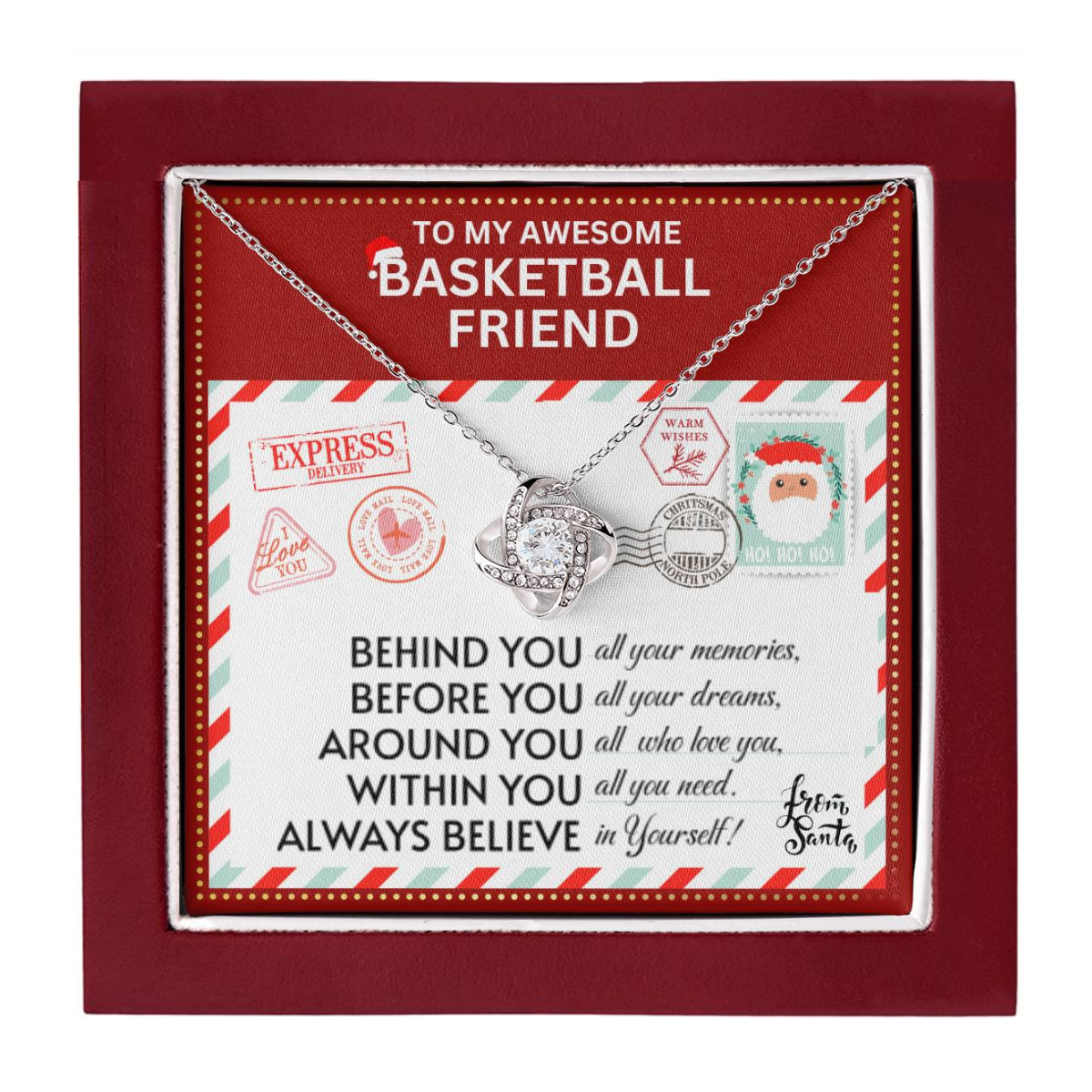 JGF Jewelry Gifts for Family Necklace Gift For Basketball Female Bestie BFF Friend Long Distance