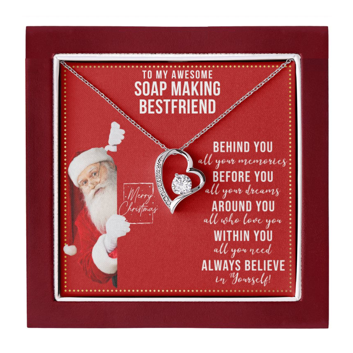 JGF Jewelry Gifts for Family To My BFF Bestie Heart Necklace For Soap Making Female Friend