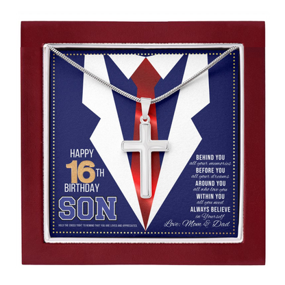 JGF Jewelry Gifts for Family Happy 16th Birthday Card Boy Son Present For My 16 Year Old  For Him