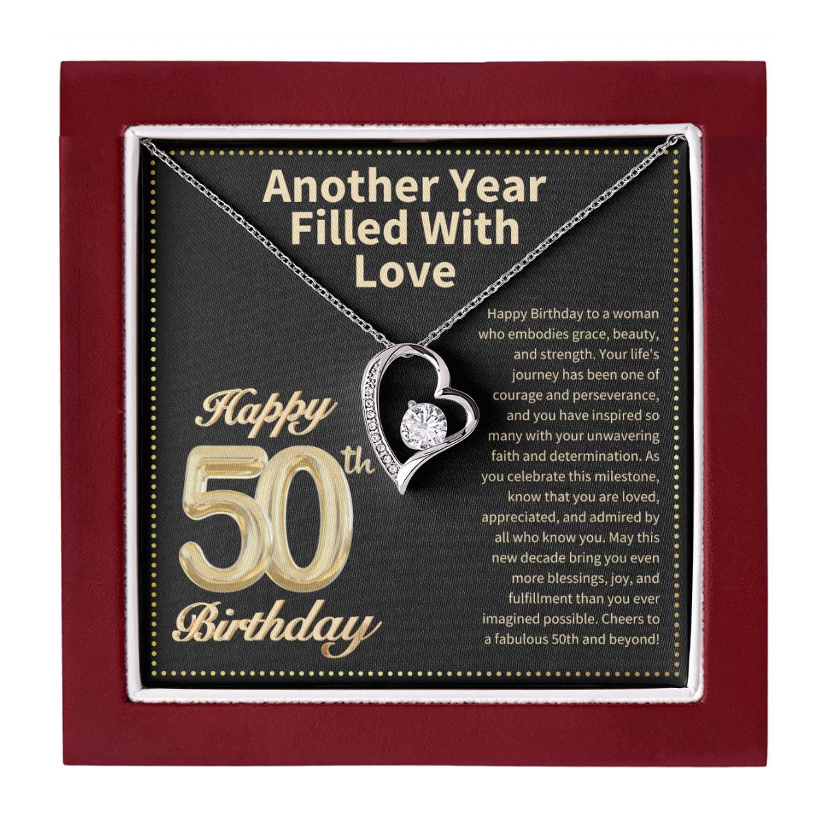JGF Jewelry Gifts for Family Happy 50th Birthday Card  for Women
