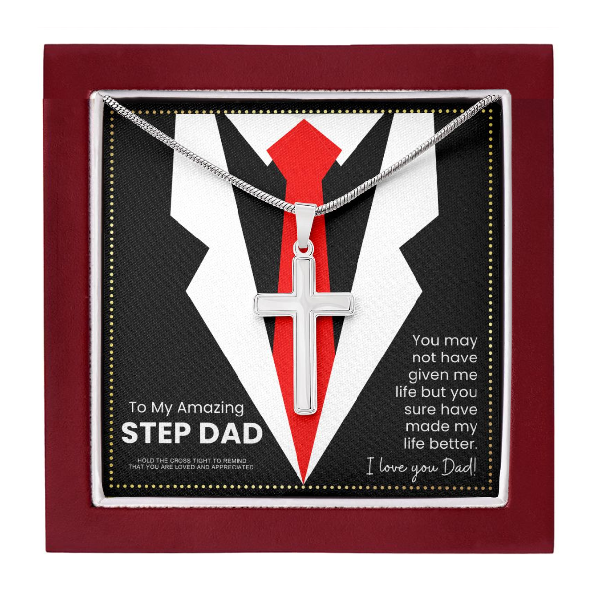 JGF Jewelry Gifts for Family Necklace Gift For My Step Bonus Dad