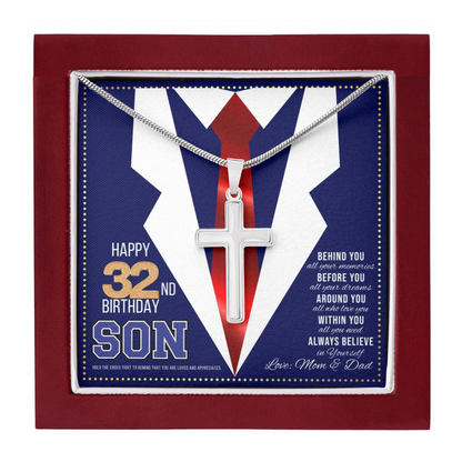 JGF Jewelry Gifts for Family Happy 32nd Birthday Cards For Hen Son 32 Year Old