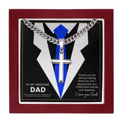 JGF Jewelry Gifts for Family Dad Gifts From Daughter Long Distance Sterling Silver Celtic Cross Necklace For Men