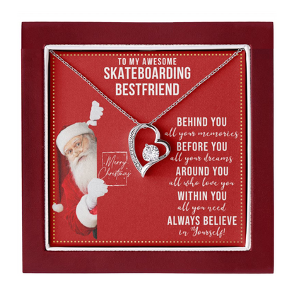 JGF Jewelry Gifts for Family To My BFF Heart Necklace Gift For Skateboarding Adult Female Friend