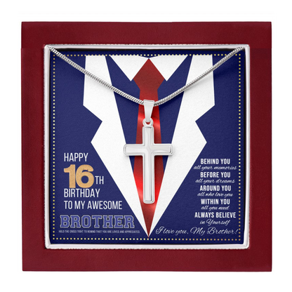 JGF Jewelry Gifts for Family Happy 16th Birthday Card Gifts For Brother From Sister Present for 16 Year Old Brother