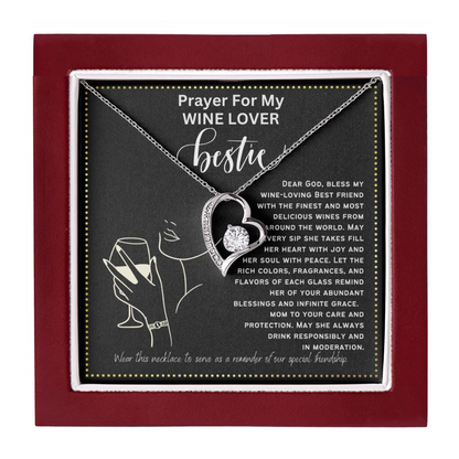 JGF Jewelry Gifts for Family I love Wine Necklace For My Wine Lover BFF Bestie Friend