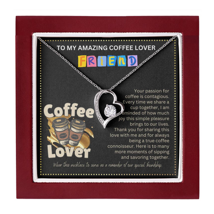 JGF Jewelry Gifts for Family Coffee Lover Friend Who Has Everything Friendship Heart Necklace