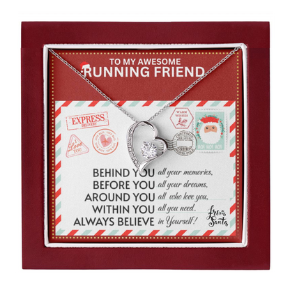 JGF Jewelry Gifts for Family Gift To My Bestie BFF Heart Necklace For Running Female Friend