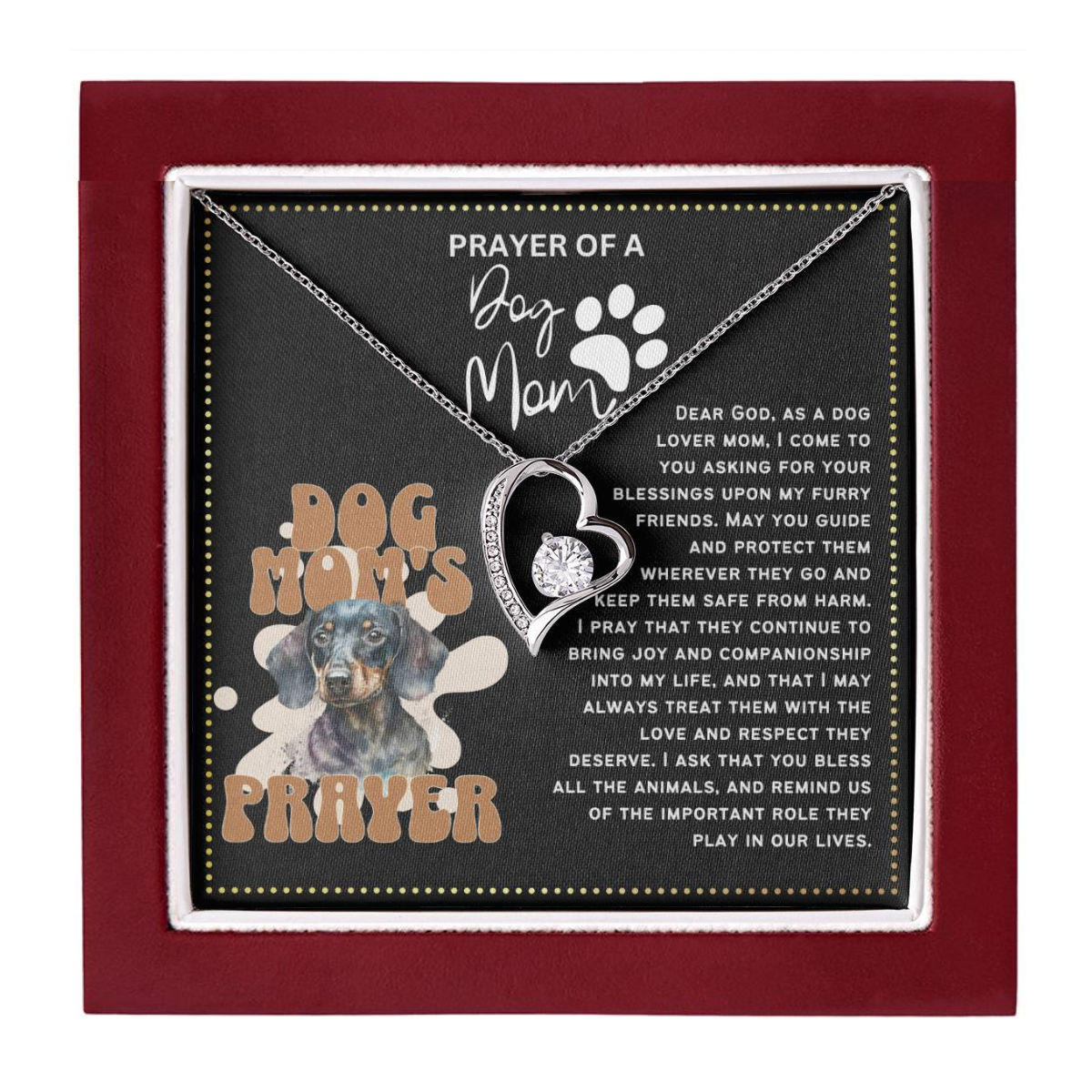 JGF Jewelry Gifts for Family Prayer For My Pet Dog Lover Mom Heart Necklace